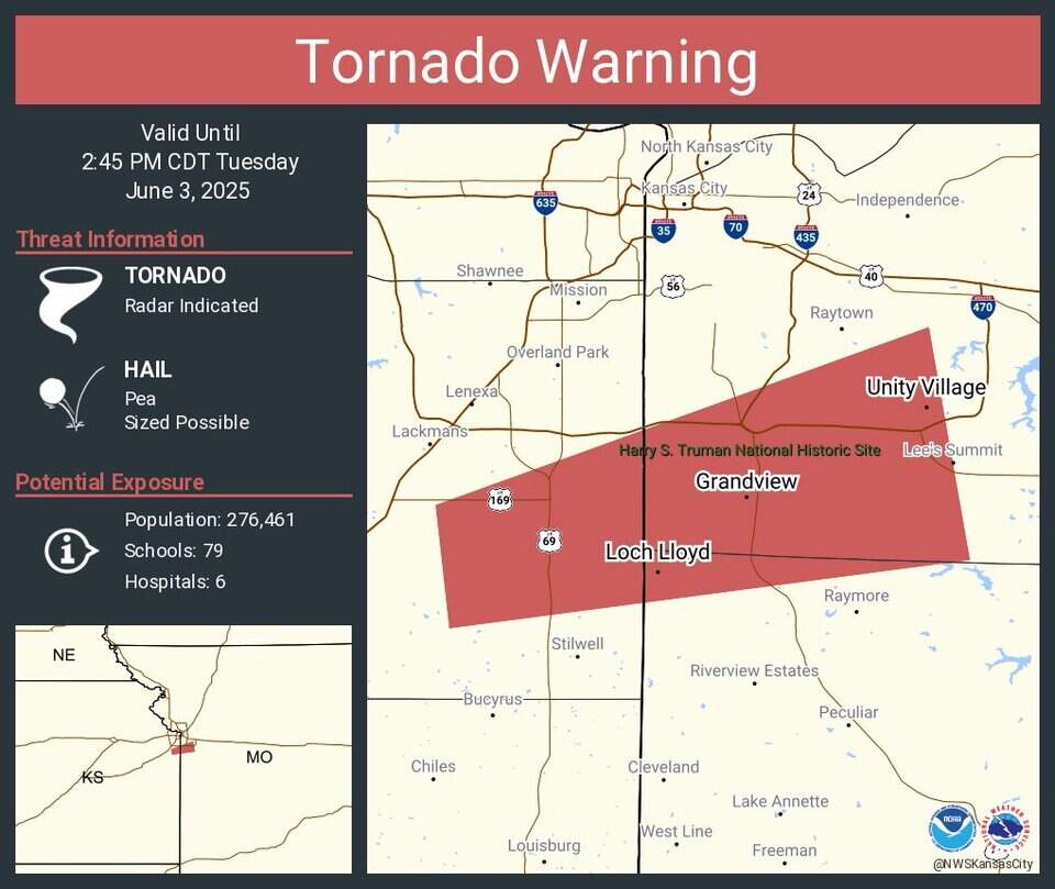 Live updates: Tornado warning issued for Kansas City metro | Kansas ...
