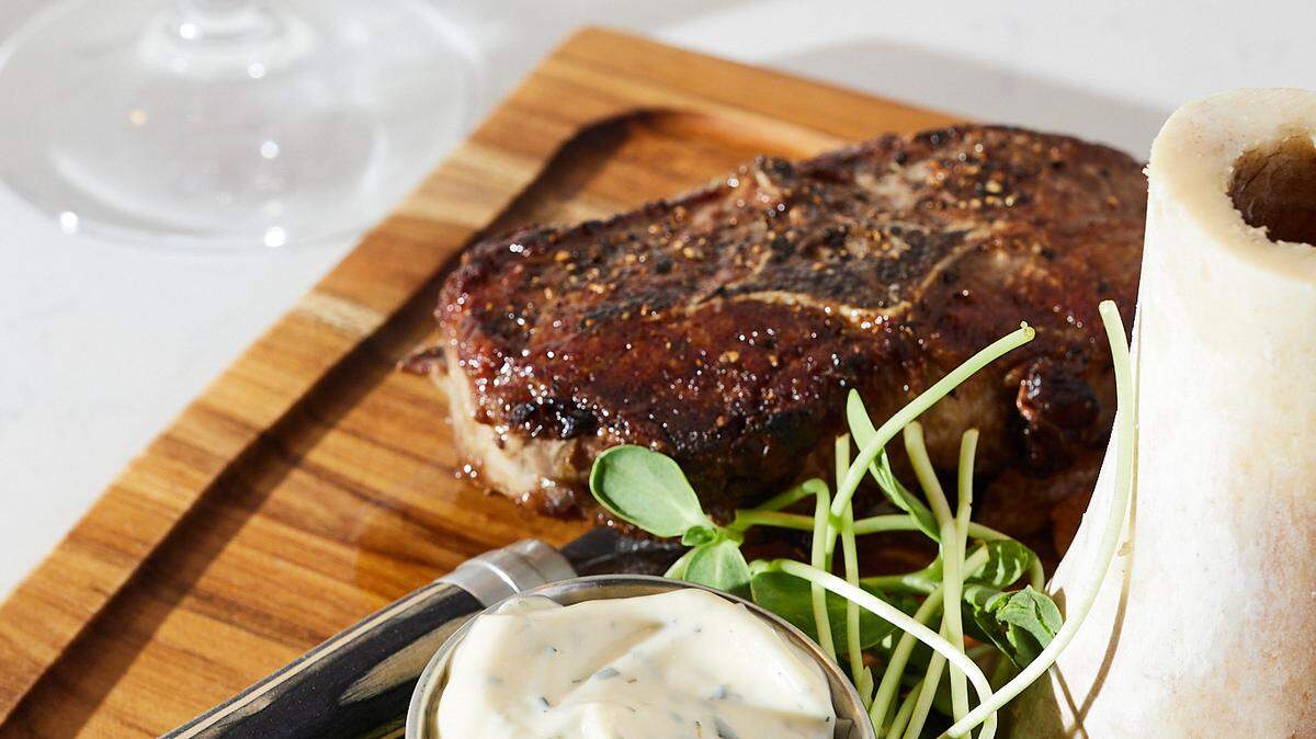 The lamb steak at Ombra. 