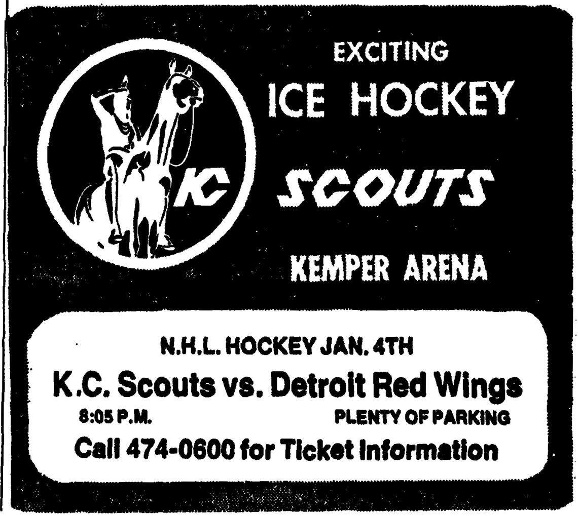 The National Hockey League’s short-lived Kansas City Scouts used the statue as inspiration for their name and logo. Advertisement, The Kansas City Star, January 3, 1975.