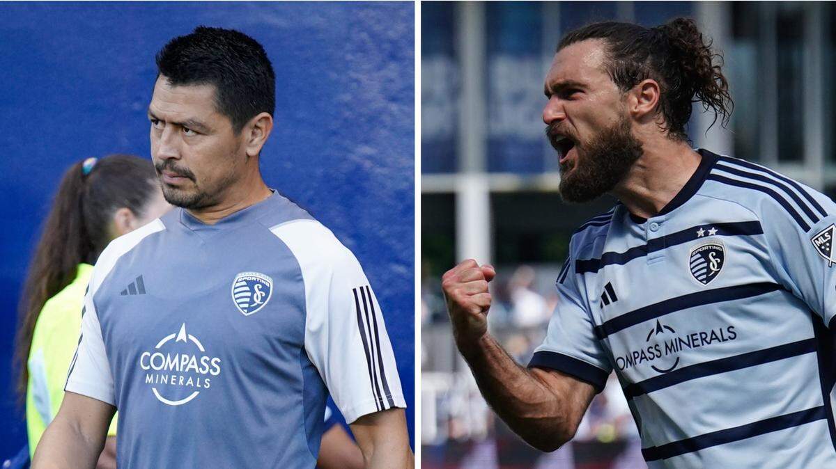 Sporting KC has declined contract options for 2024 on MLS veterans Roger Espinoza, left, and Graham Zusi.