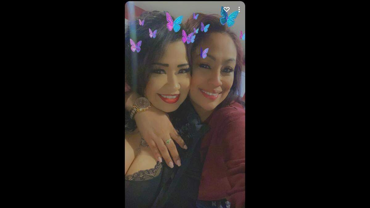 Gabriella Trejo-Garcia and her friend Lizeth Orozco take a picture together.