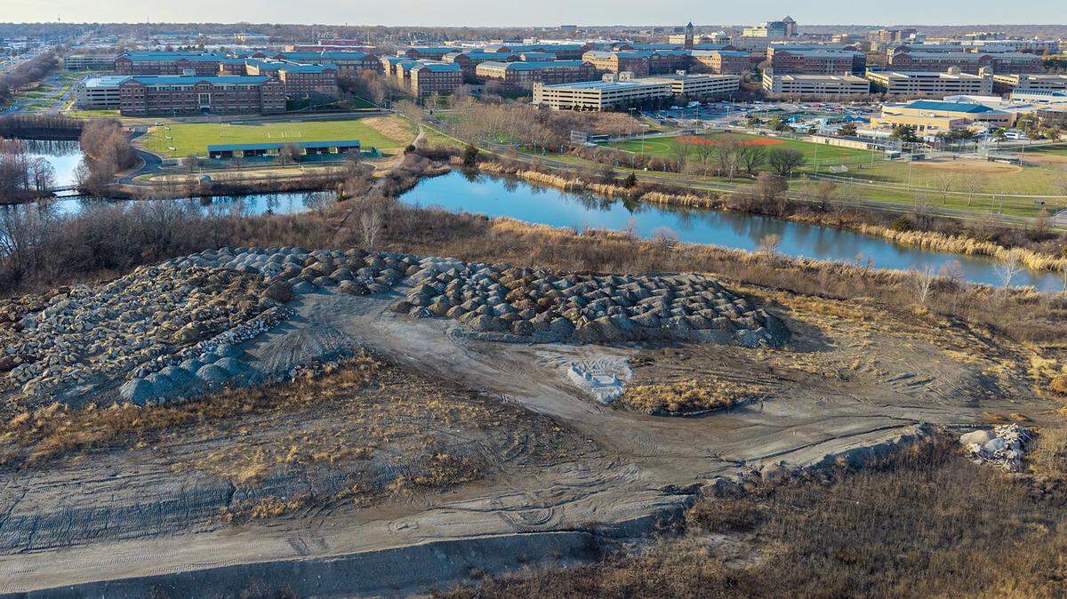 If the Kansas City Royals decide to build their new stadium at the Aspiria campus near 119th Street and Nall Avenue in Overland Park, T-Mobile US Inc., which currently employs about 3,500 people at that site, says they would plan to relocate. This view shows the area on Thursday, Dec. 11, 2025.