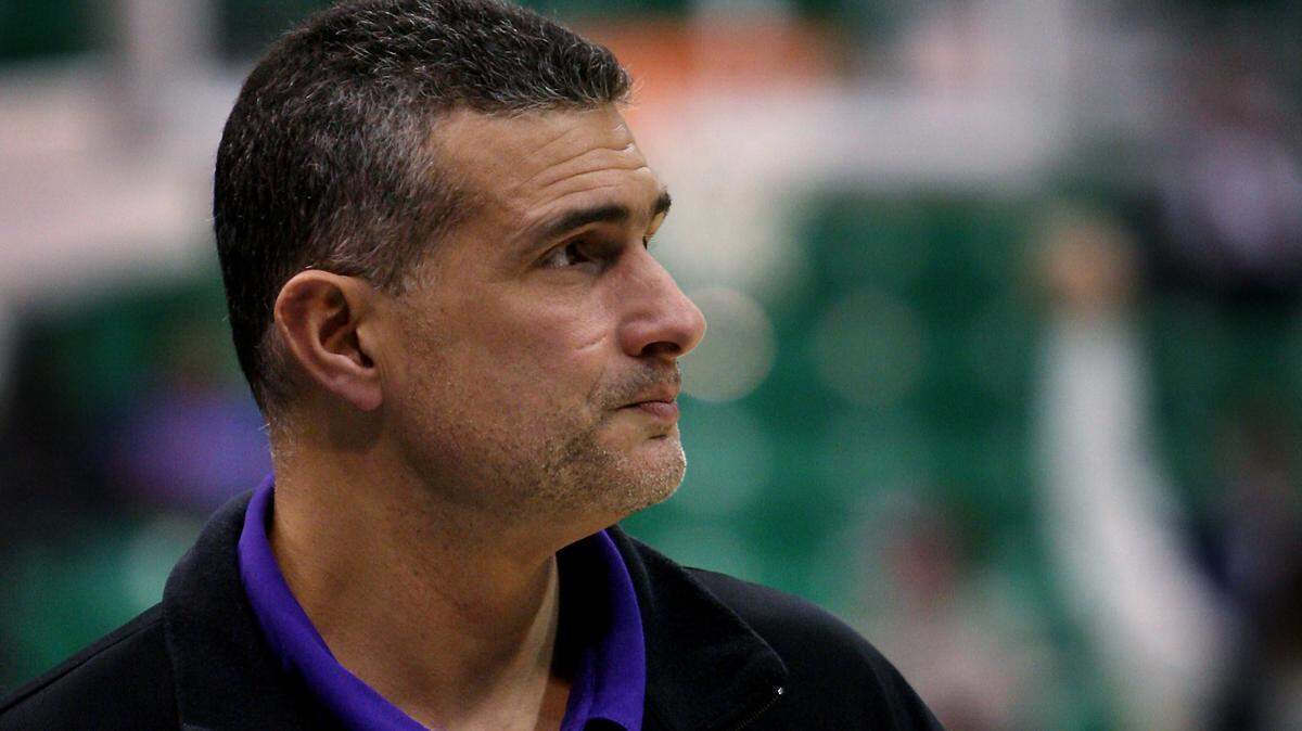 Kansas State basketball coach Frank Martin watched his team go through a brief practice before the NCAA Sweet 16 in 2010 in Salt Lake City.