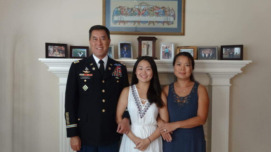 Retired Army Lt. Col. Patrick Schreiber is hoping his Kansas family — daughter Hyebin and wife Soo Jin Schreiber — can stay in the country.
