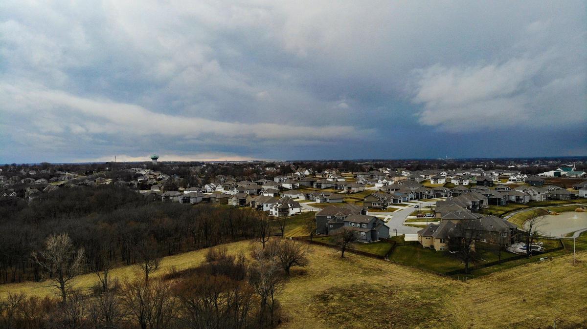 Storm clouds approach LeeÕs Summit Monday, March 15, 2021.The National Weather Service reported radar indicated a tornado in the storm as it moved across southern Johnson County.