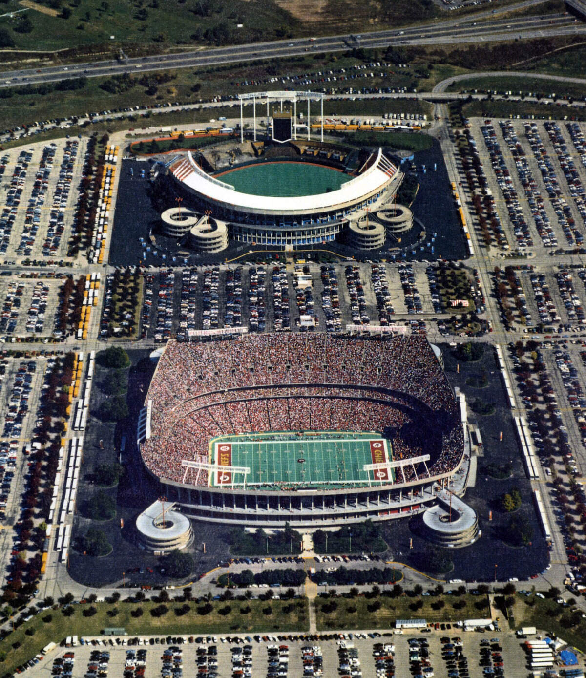 The complex idea, which featured shared parking spaces and highway infrastructure, was the first of its kind and set the tone for future stadium construction.&nbsp;
