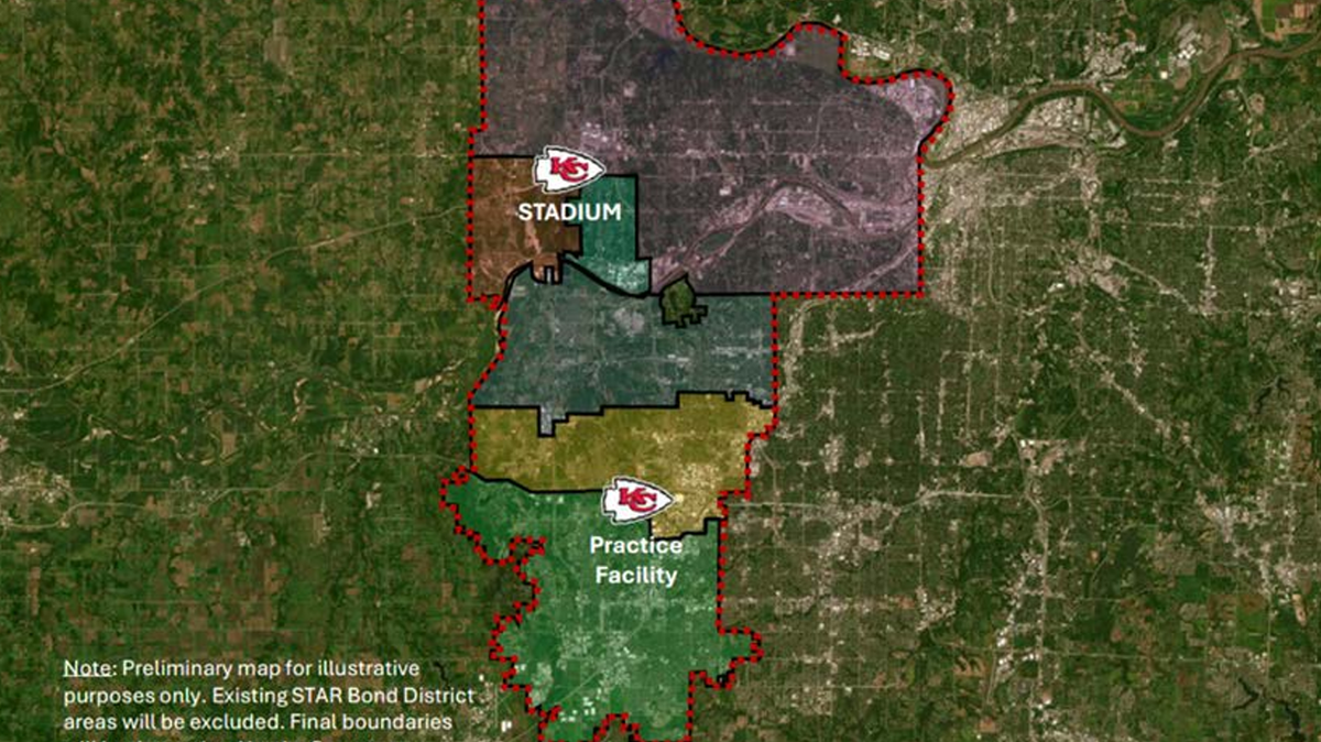 A preliminary version of the stadium Sales Tax and Revenue, or STAR bond, district published by the Kansas Department of Commerce shows that essentially all of Wyandotte County and a broad swath of Johnson County will be included.