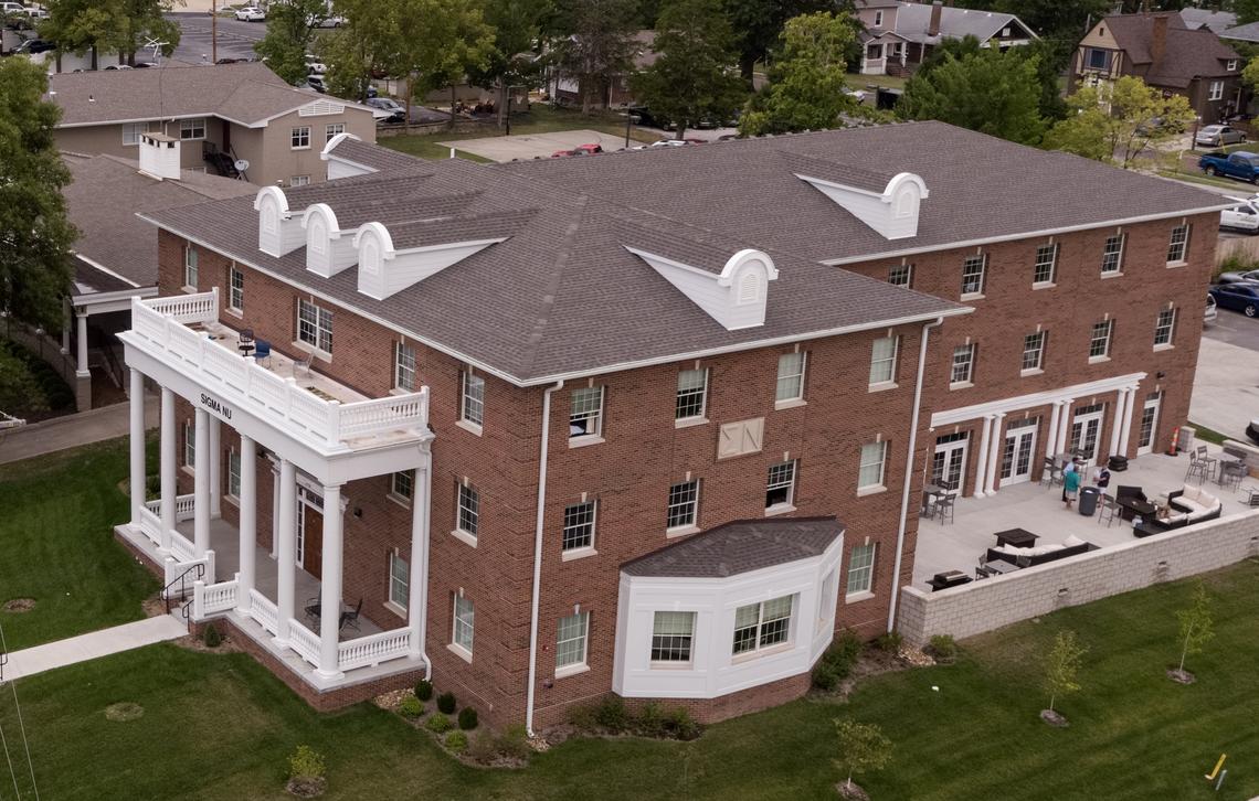 University of Missouri’s fraternities and sororities are clustered in two areas in Columbia: Frat Row (pictured here), east of campus, and Greek Town on the west side.