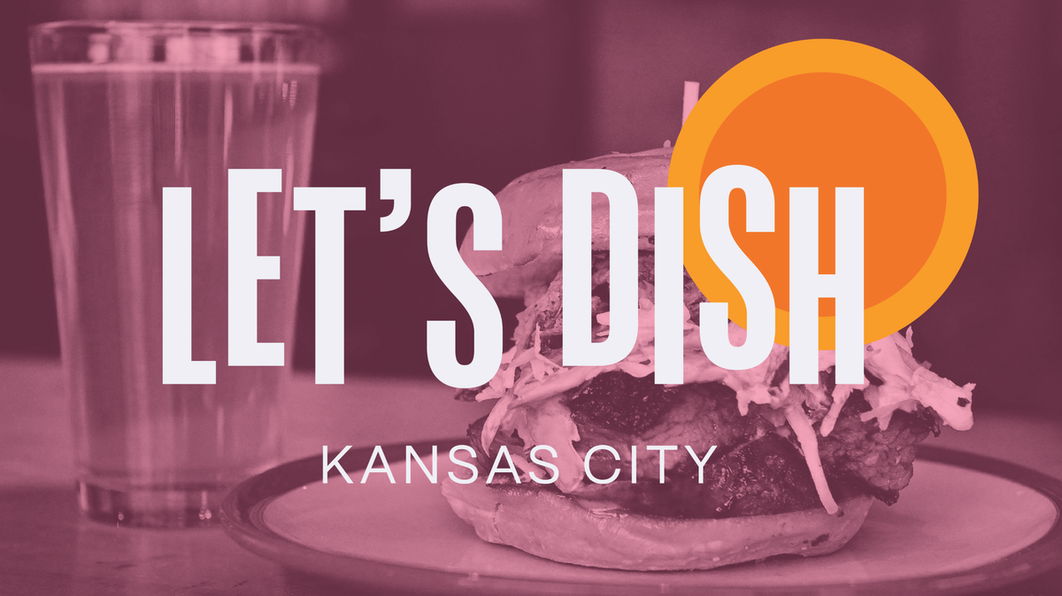 A photo of Char Bar's Burnt Heaven sandwich and a glass of beer under the Star's Let's Dish, Kansas City logo.