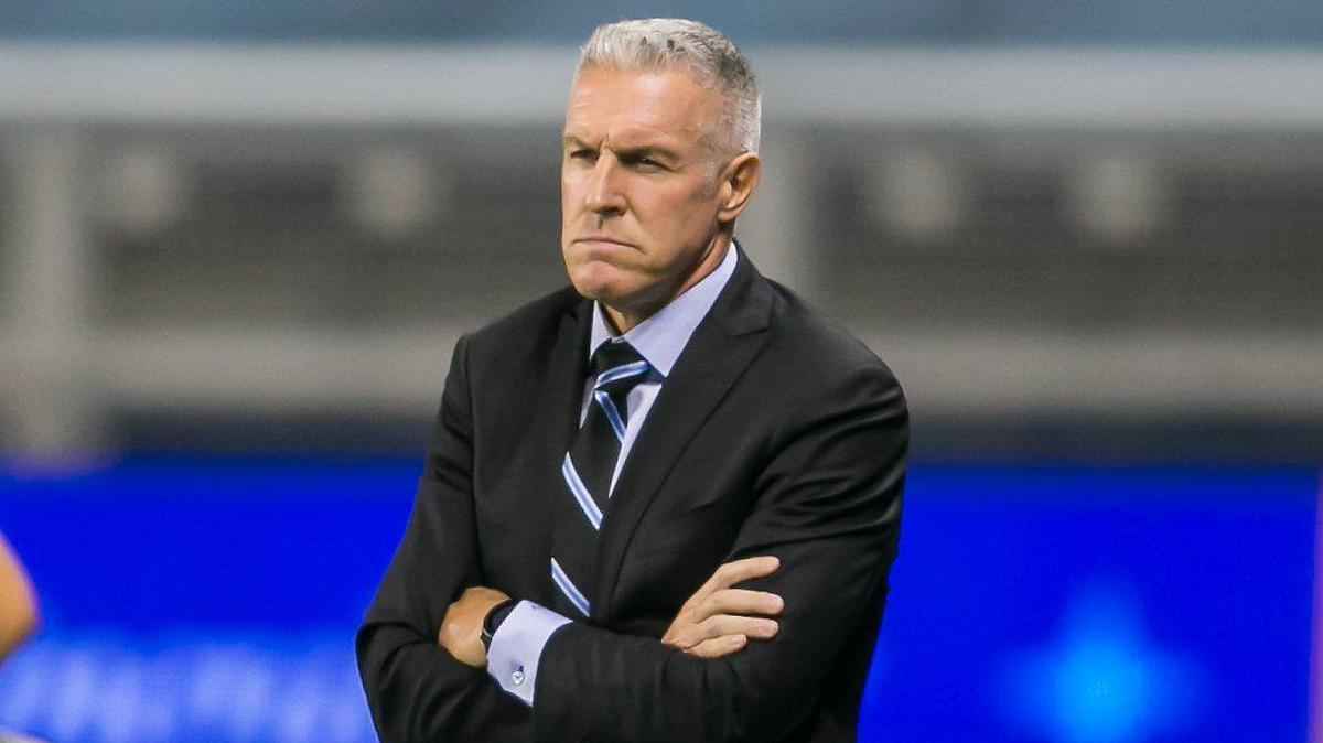 Sporting Kansas City Head Coach Peter Vermes watches the run of play during the game between Sporting Kansas City and Orlando City SC on Wednesday September 23, 2020 at Children’s Mercy Park in Kansas City, Kansas.