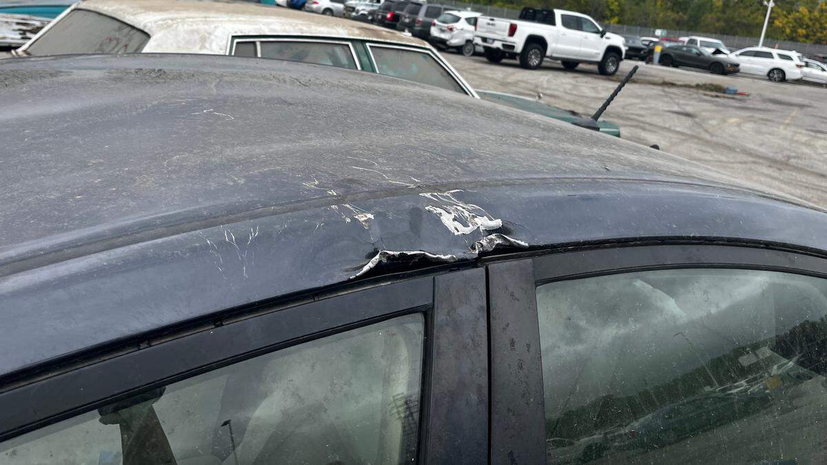 A thief is believed to have used a crowbar or pry bar to break into and steal this vehicle which was parked in Kansas City International Airport’s new parking garage late this summer. Since the pandemic, there has a been a significant increase auto thefts from airport property, according to crime data obtained by The Star.