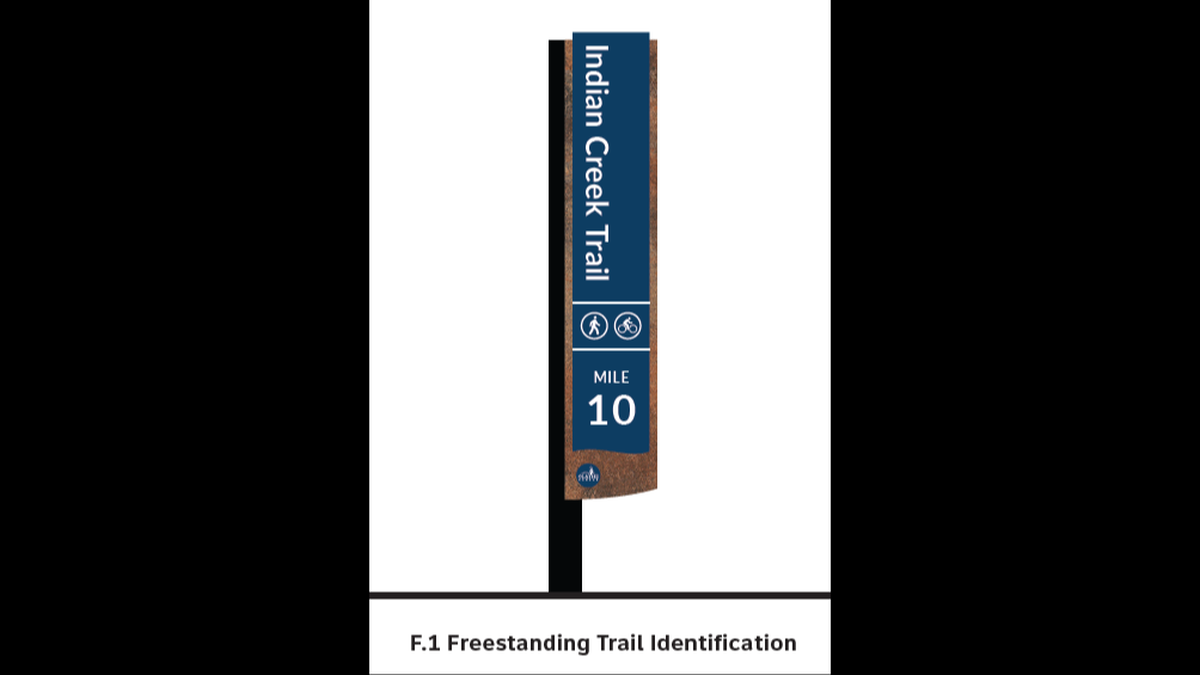 Pictured above is a rendering showing an example of new signage to be installed at Olathe’s Frontier Park in 2026.