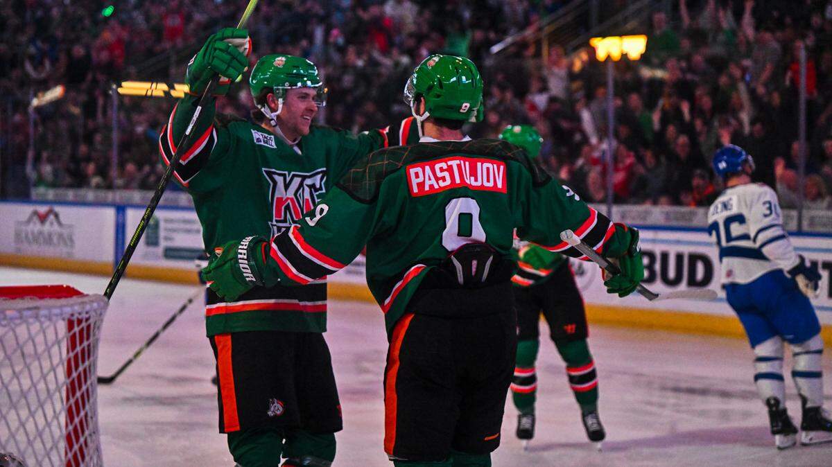 More than 4,200 fans packed Cable Dahmer Arena Friday night and were treated to a goal-filled 5-2 victory for the Mavericks. 