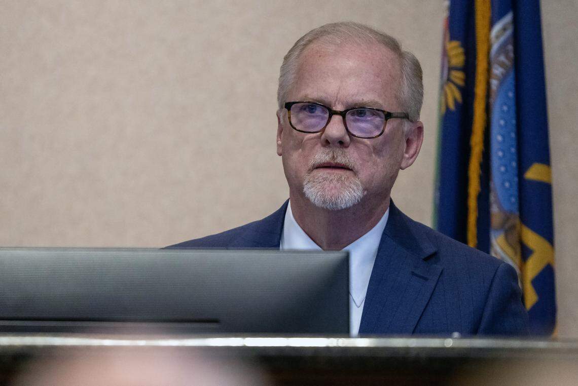 Mayor John Bacon during the Olathe City Council meeting on Tuesday, Feb. 3, 2026, as officials discussed the new Chiefs training facility and the city's proposed pledge of local tax revenue to support the project. The Council unanimously approved the creation of a STAR bond district to support the Chiefs' new headquarters and training facility near College Boulevard and Ridgeview Road