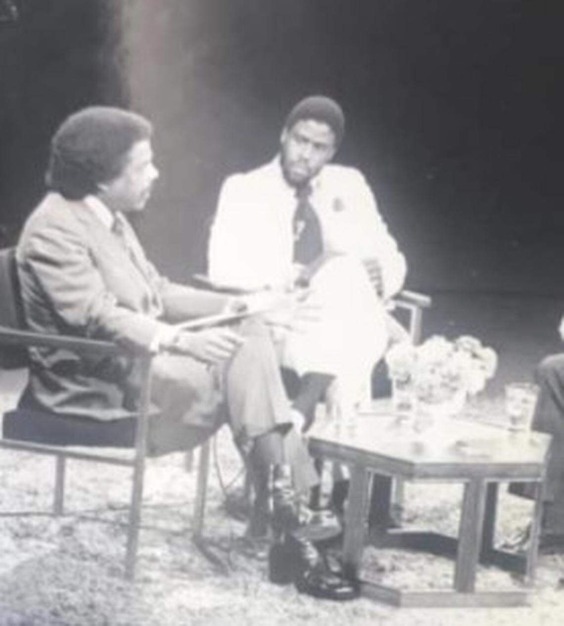 Alvin Nash is seen in an undated photo with Horace M. Peterson III hosting the Black Archives TV Broadcast.