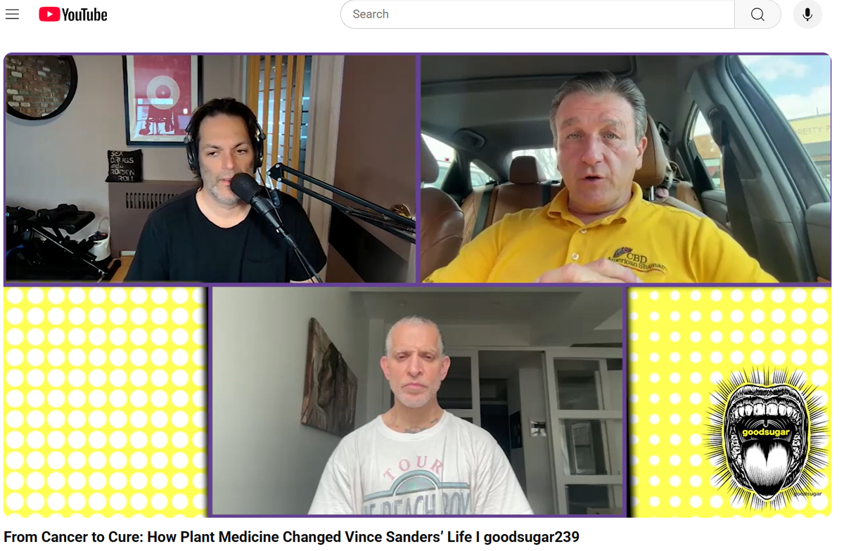 Vince Sanders (top right) appeared on the “Good Sugar” podcast in May to discuss 7-OH and other products Shaman Botanicals is manufacturing.