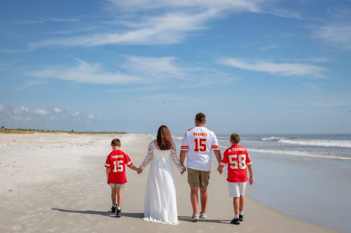 The McLaughlins on their big day in Florida.