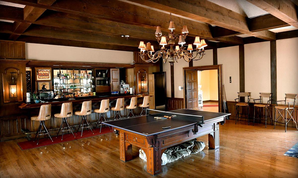 The bar and game room inside the former Kirkwood mansion.