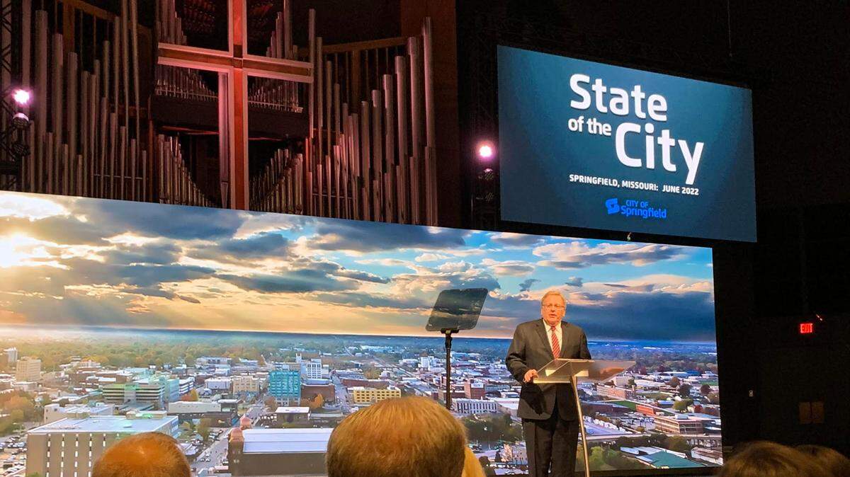 Springfield Mayor Ken McClure delivers the State of the City address on June 2.
