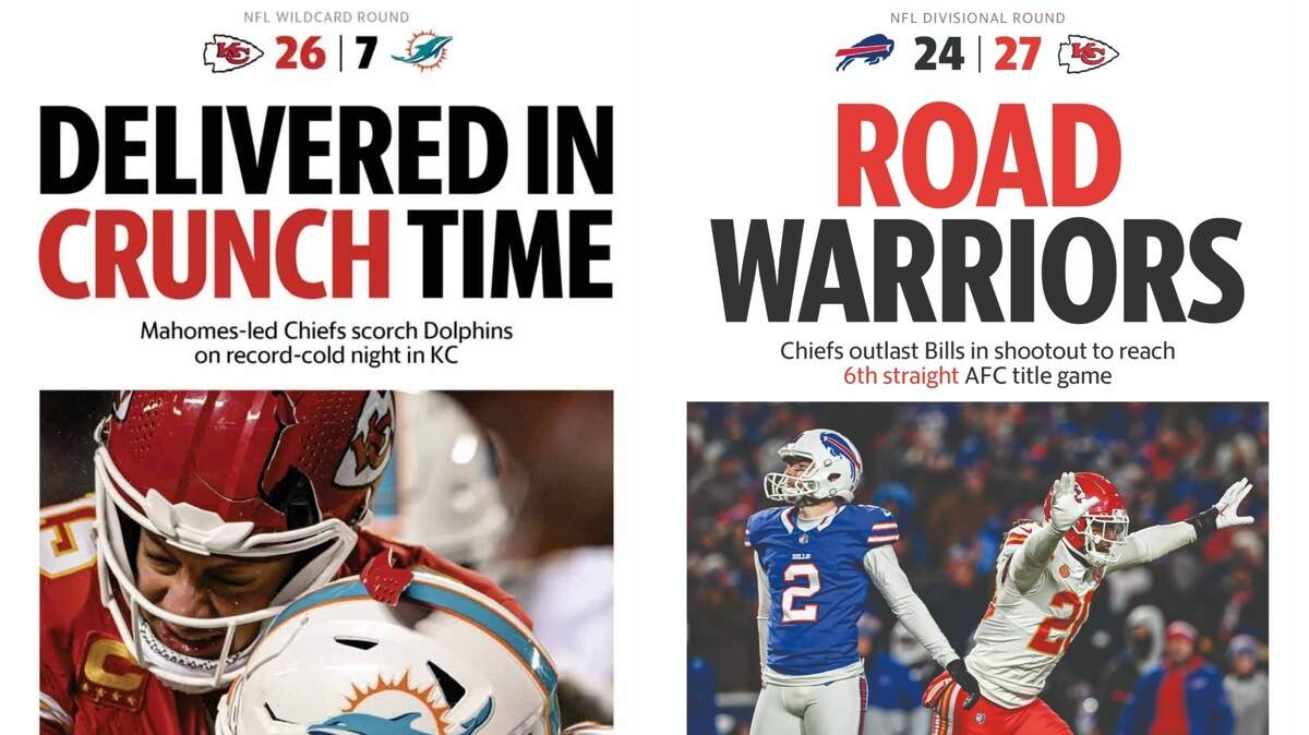 Here are the first two KC Star covers from this year’s Chiefs playoff run.