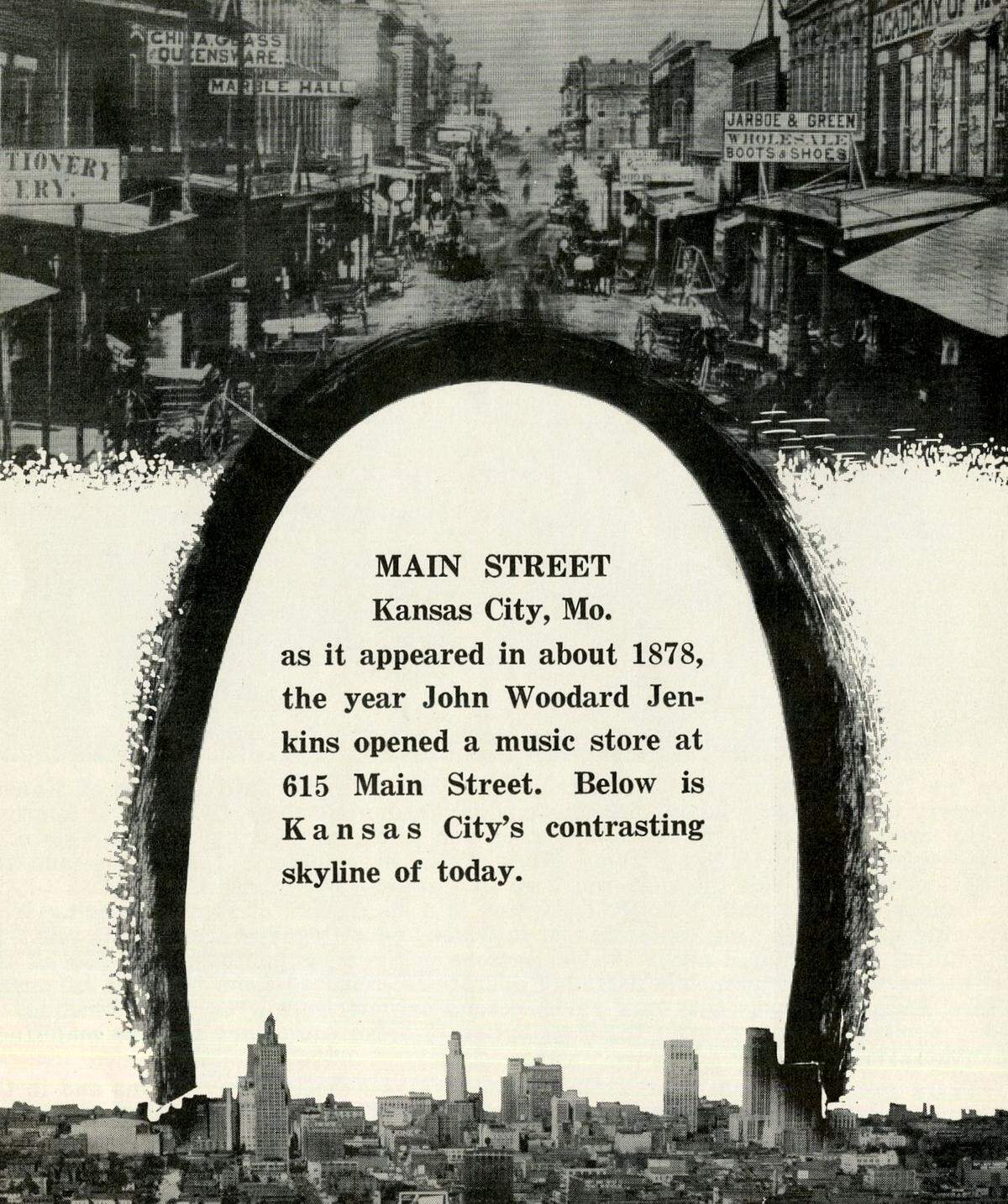 A document shows Main Street’s growth in Kansas City between about 1878 and 1956