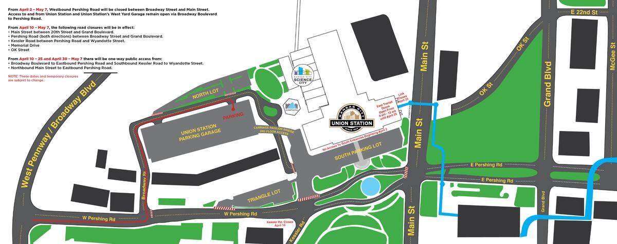 Streets around Union Station will be closed for the NFL Draft as construction is underway.