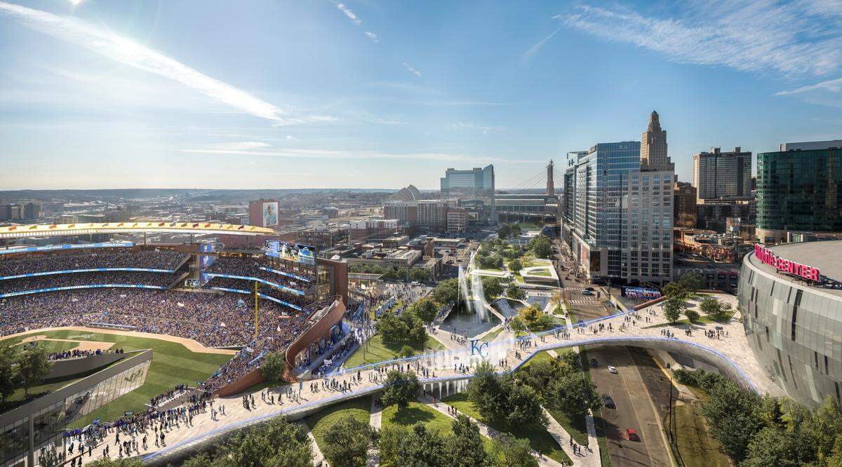 Rendering of the Royals proposed downtown ballpark