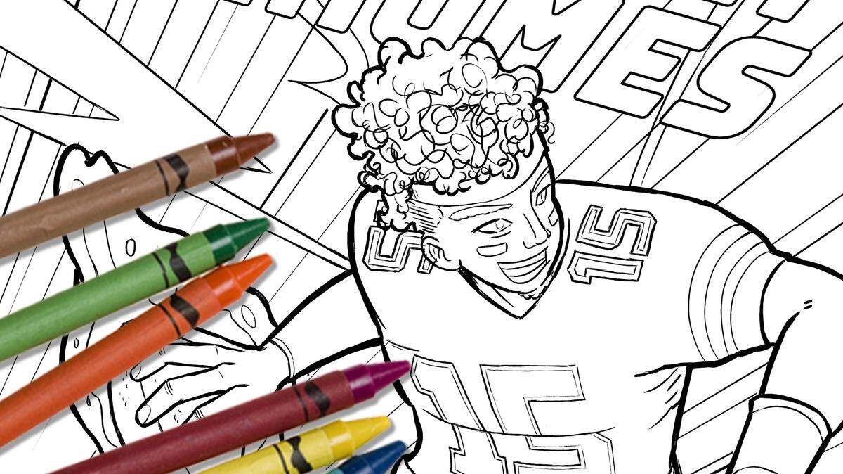 An image that promotes The Star's Kansas City Chiefs themed coloring book
