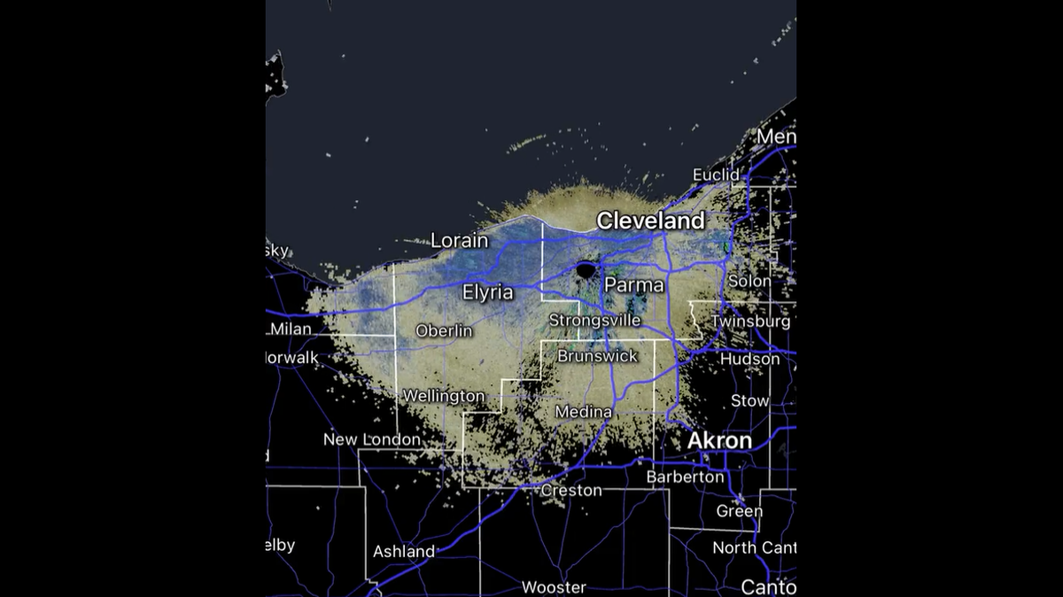 A large cloud-like formation was spotted on weather radar in Ohio, but it’s not rain or hail, officials say.
