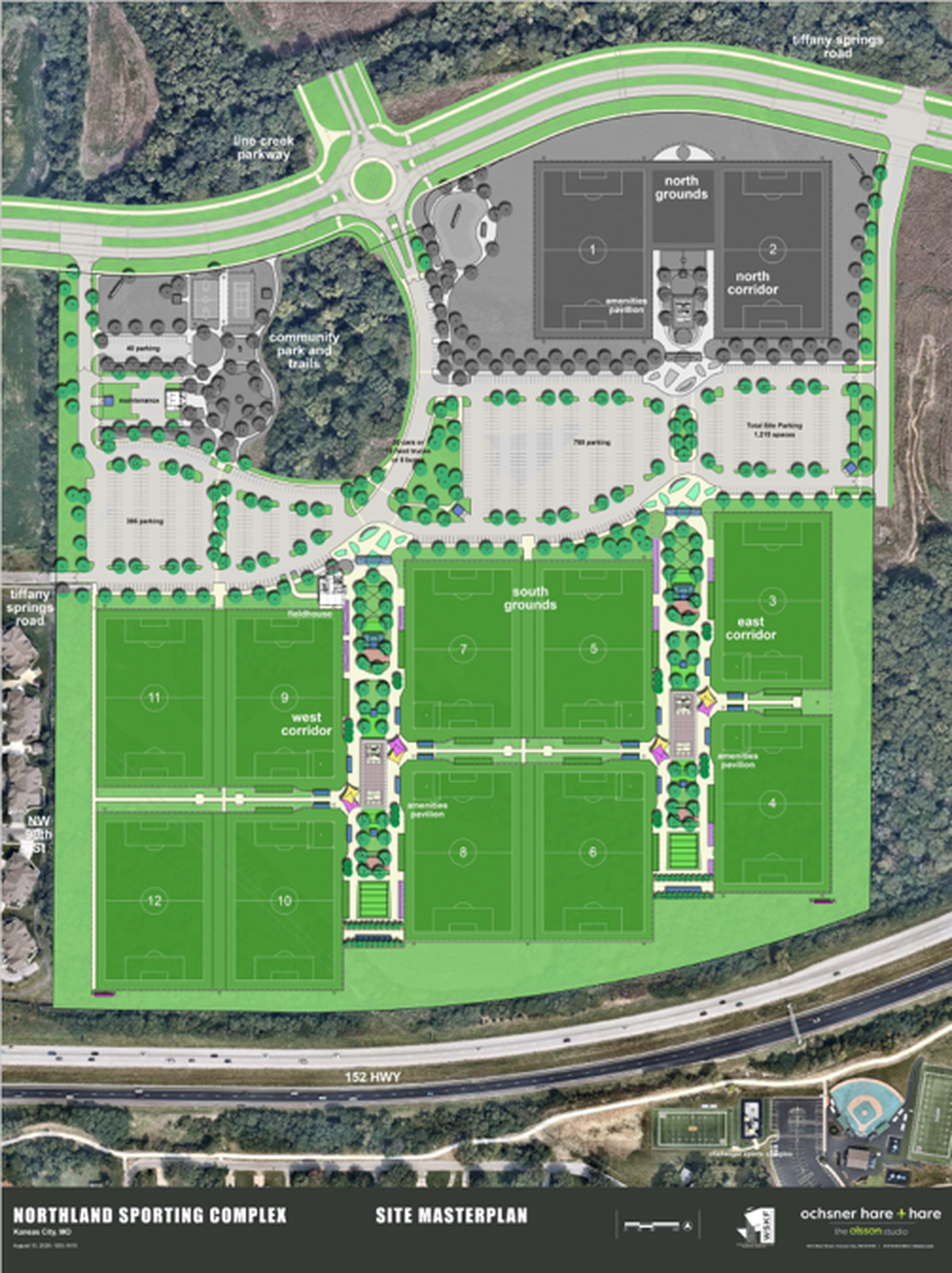 A rendering shows the proposed Northland Sports Complex, which Kansas City will build and Sporting Kansas City will operate following a City Council vote on Thursday.