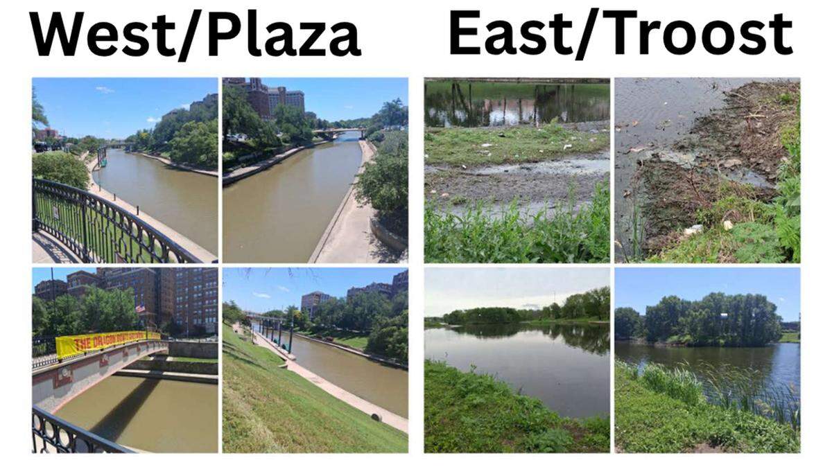 MORE2 shared photos of discrepancies between Brush Creek as it flows through the city.