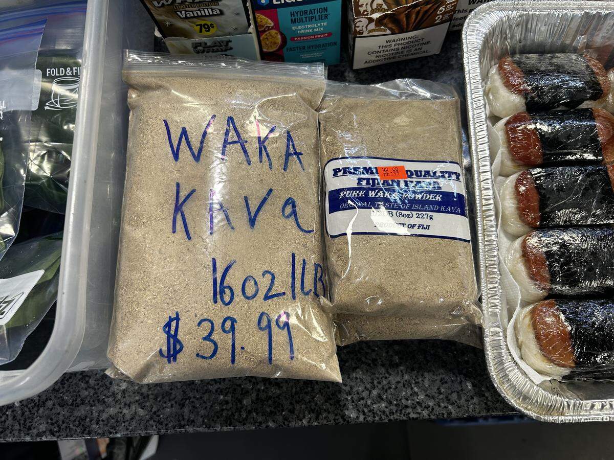 A large bag of kava for sale at KC Quick in Gladstone