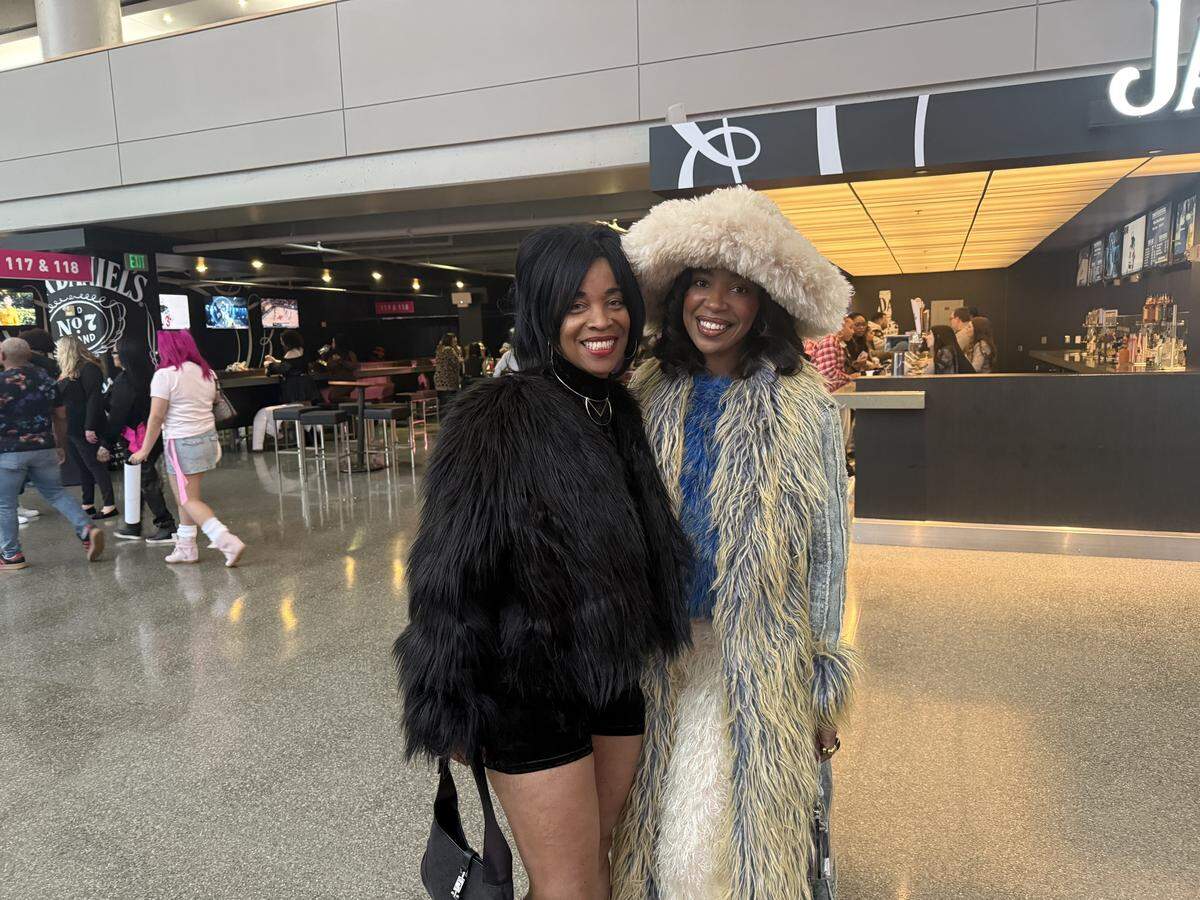 (Left to right) Lori and Chelsea Walker, a mother-daughter duo who attended the Cardi B concert on March 17, 2026, at the T-Mobile Center in Kansas City, Missouri.