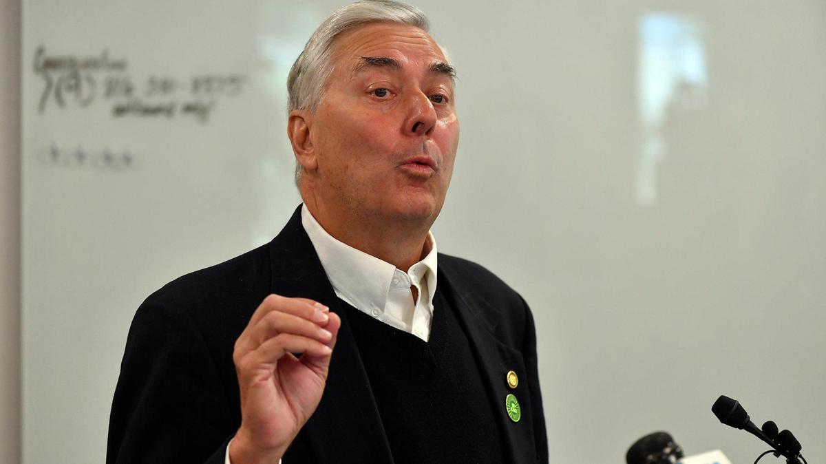 Independence Mayor Rory Rowland spoke July 19 during a press conference about the findings of an investigation into Independence police officers working overtime on construction projects for the city.