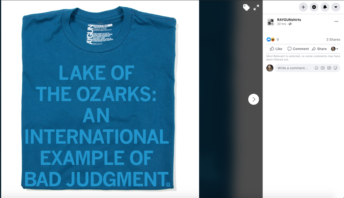 A t-shirt company in Iowa has released a shirt commemorating the crowded Memorial Day parties at Lake of the Ozarks in Missouri.