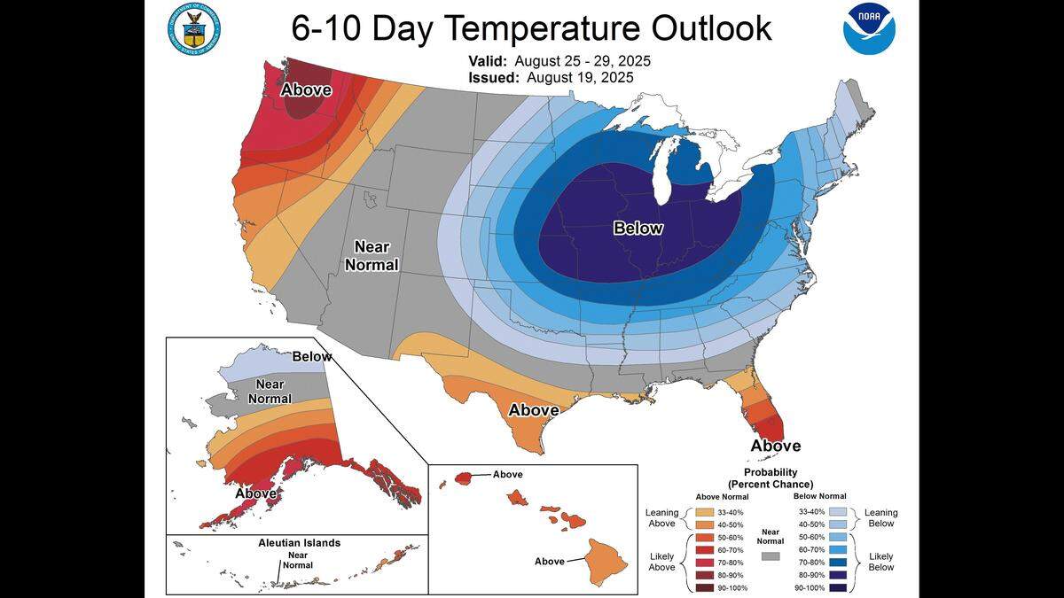 The latest streak of hot and humid weather will be coming to an end, as temperatures will likely return to the upper 80s, which is typical for this time of year in Kansas City, the National Weather Service. Even cooler air is on the way next week, which will make it feel more like fall than summer.