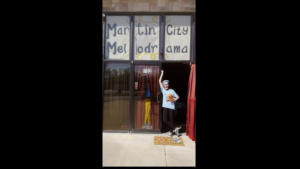 Jeanne Beechwood, owner of the Martin City Melodrama & Vaudeville Company, outside the theatre in Grandview.