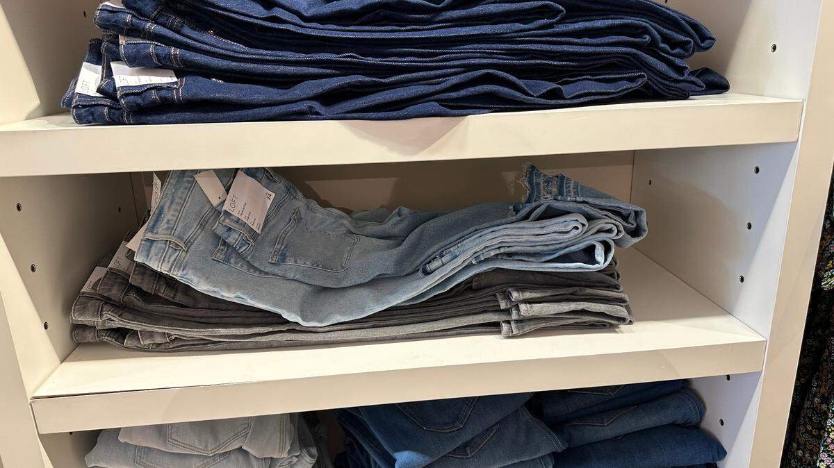 The store Sherry Kuehl visited had high-waisted pants of every size and fabric.