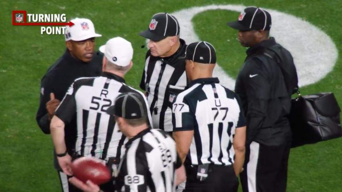 The Super Bowl LVIII game officials huddled to discuss what the teams planned to do if they won the toss before overtime.