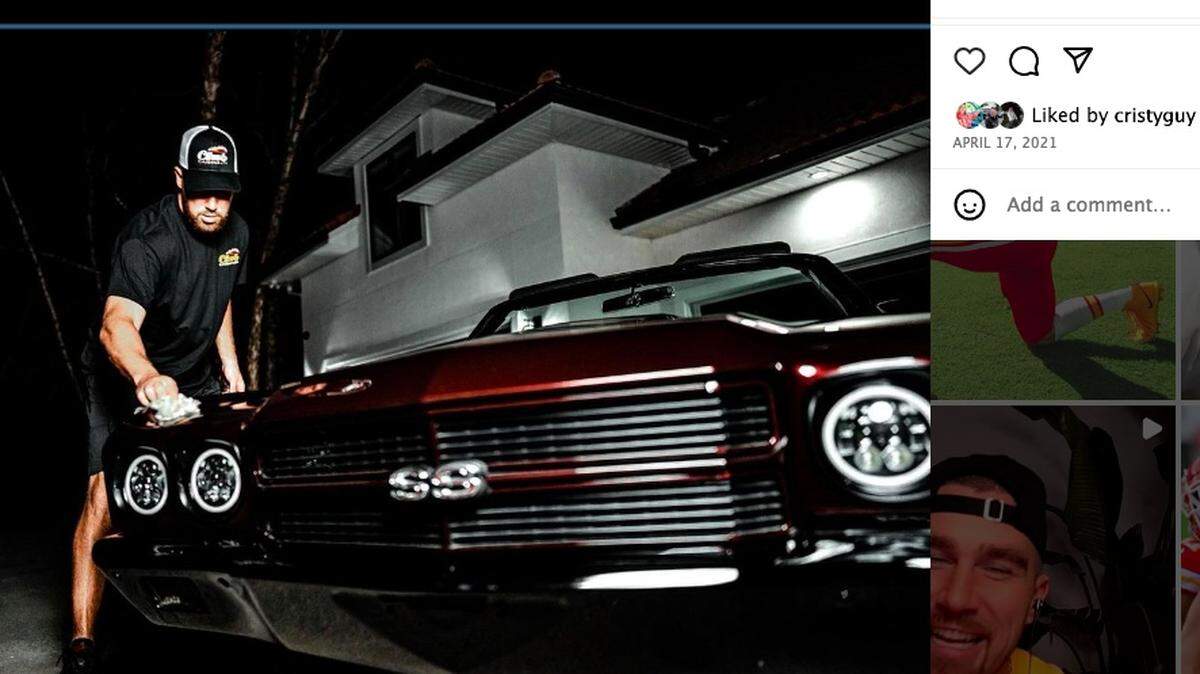 Kansas City Chiefs tight end Travis Kelce drove Taylor Swift through Kansas City Sunday in his 1970 Chevrolet Chevelle, one of many cars he collects.
