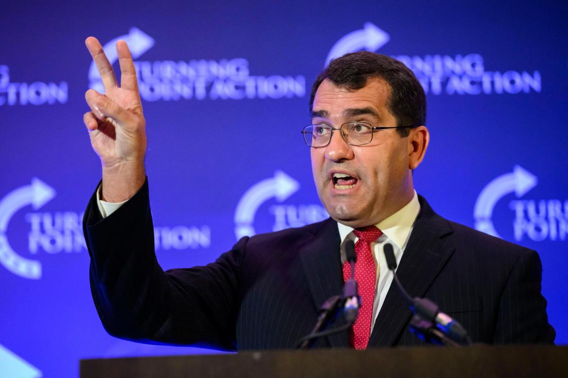 “I want a future for our great state of Kansas that looks a whole lot more like Ron DeSantis has in Florida,” Attorney General Derek Schmidt, the GOP candidate for Kansas governor, said at the Turning Point Action rally Sunday in Olathe.