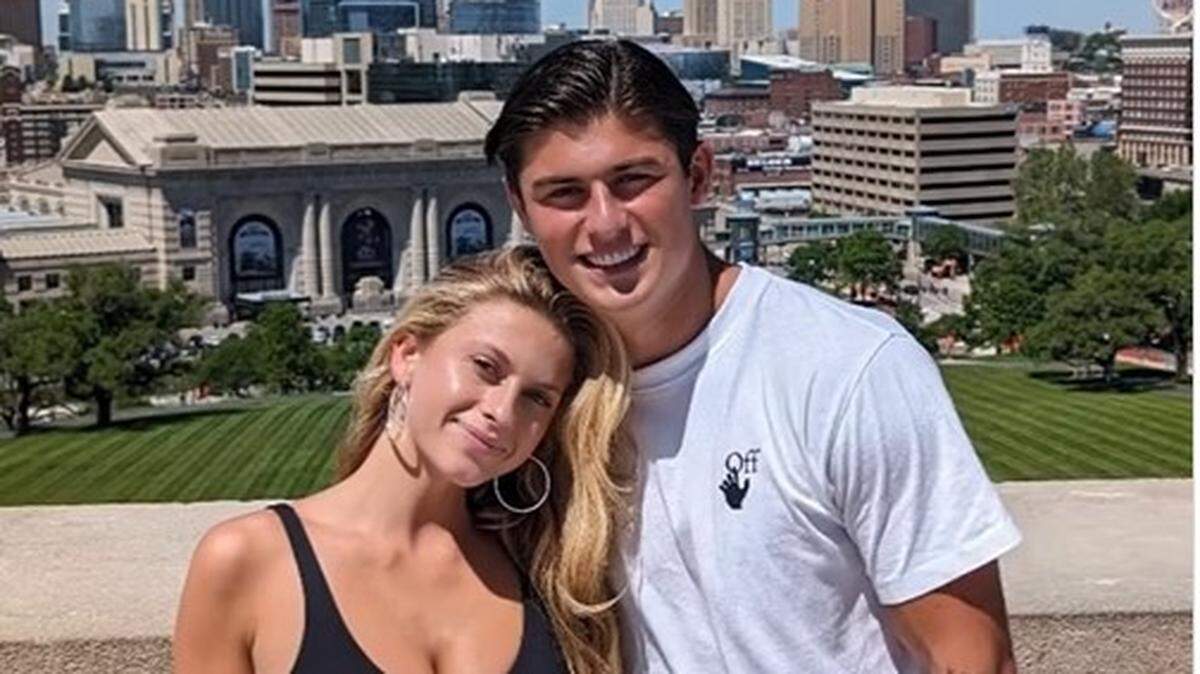 Model Xandra Pohl and Chiefs running back Louis Rees-Zammit.