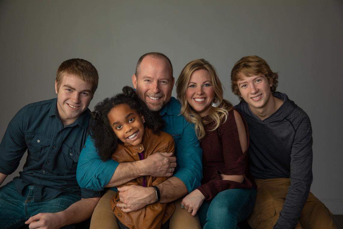 The Hall family (from left): Jonah, Emma, Gregg, Alisa and Jaden. They are hosting a bone marrow drive in Kansas City, Kan., on Saturday, hoping to find a match for 9-year-old Emma, who is gravely ill.