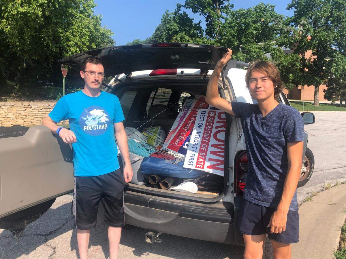 Jason Nolan, 28, and Luke Bouldin, 20, were working at Emmanuel Baptist Church Tuesday and said their supervisor told them to remove campaign signs per election rules.&nbsp;According to state law, it is illegal to “electioneer” or campaign inside a polling site or within 250 feet of the entrance. 