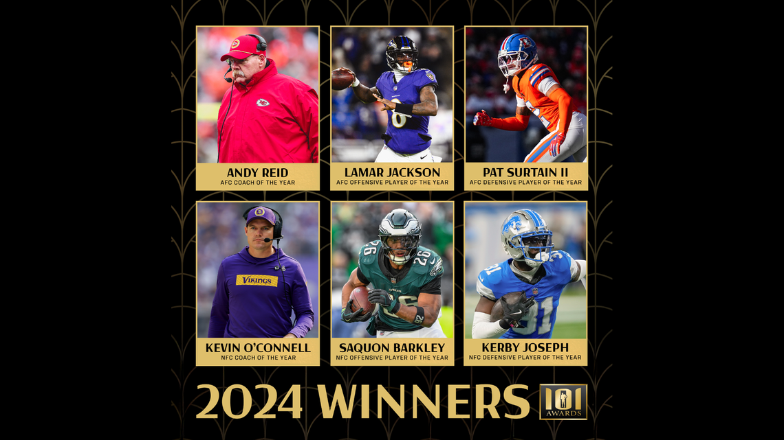 Andy Reid, Lamar Jackson, Saquon Barkley among 101 winners | Kansas ...