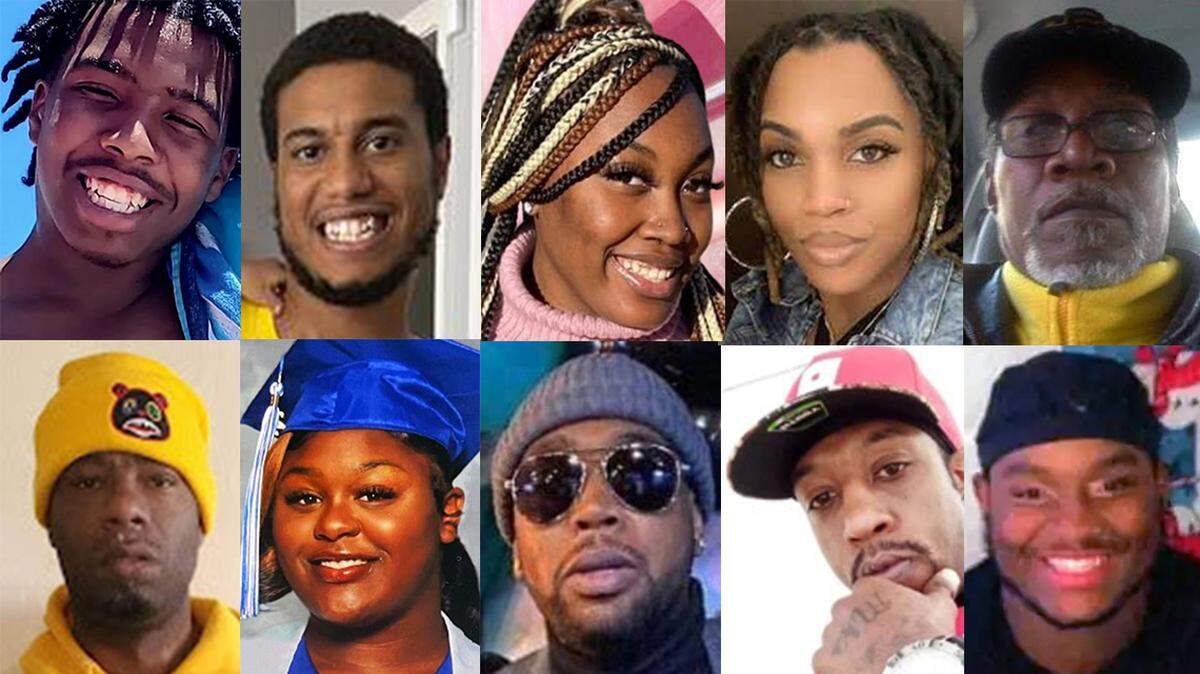 Left to right: Amir Moore, Adam Blackstock, Alawna Collier, Trianna Tisdale and Nehemiah Clark. Terrance Blewett, Zameyanna Williams, Ahmed Simmons, Keyion Brown and Nikko Manning lost their lives in the first half of 2023. They make up only one-tenth of the list.