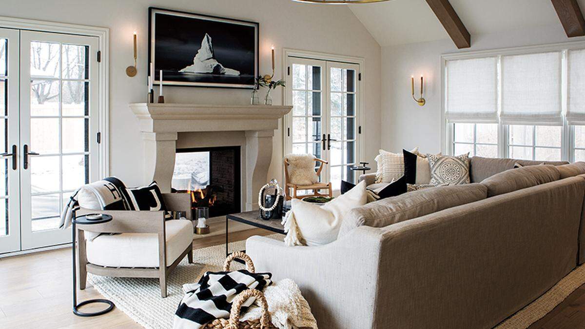 The family room was a major addition to the house. Its Samsung Frame TV above a double-sided fireplace, Belgian slope arm couch in outdoor-performance fabric and natural light quickly made it Anton’s favorite room. Midwest Fireplace installed the fireplace.