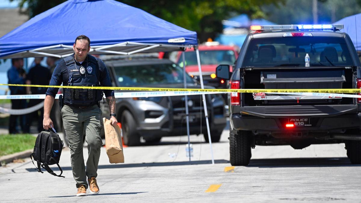 Law enforcement officers were on the scene investigating after a North Kansas City Police Officer was shot during a traffic stop on July 19. 