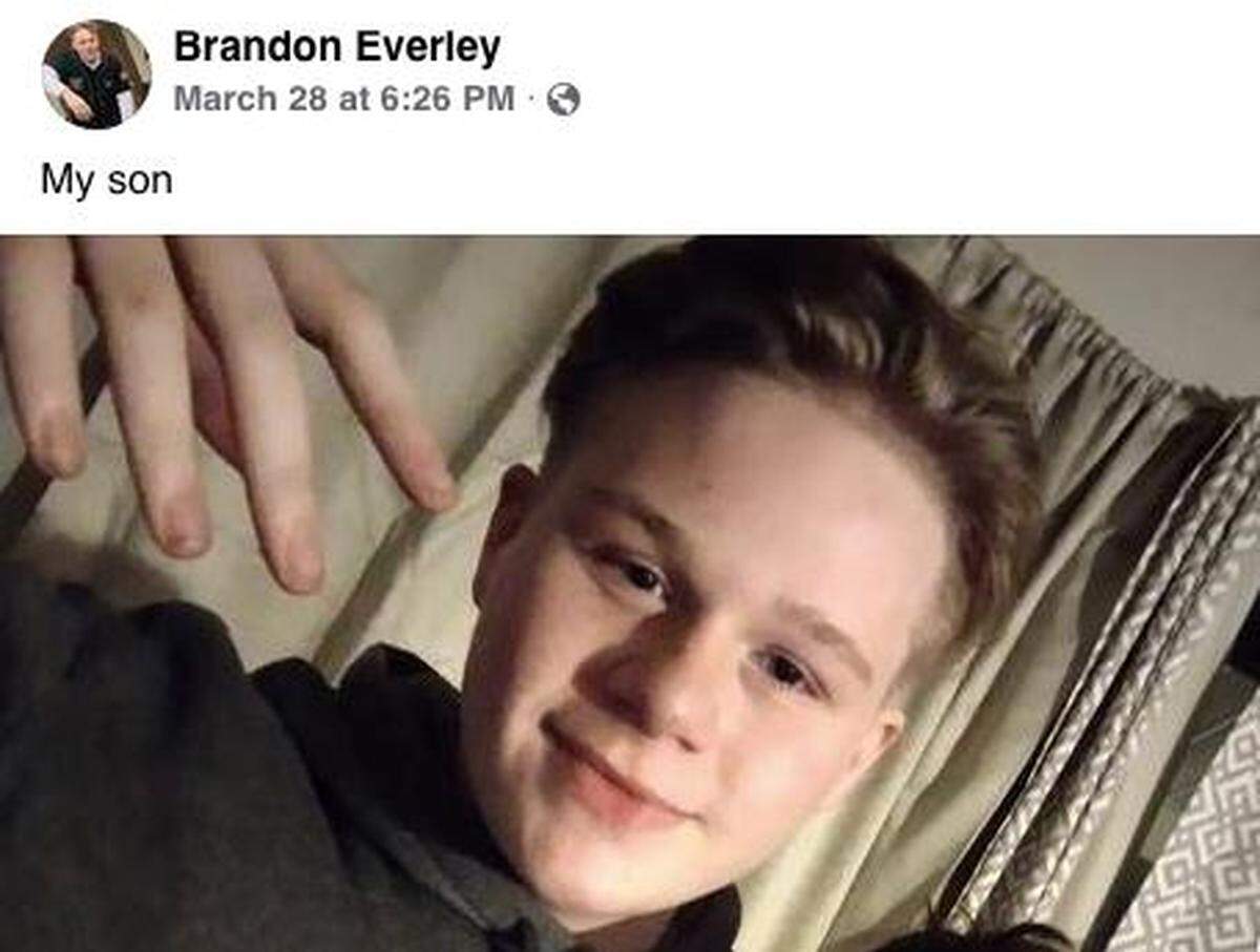 Brandon Everley posted a photo of his son, Ethan, on Facebook the day before the 16-year-old died. Ethan was fighting for his life at Children’s Mercy after an accidental fentanyl overdose.