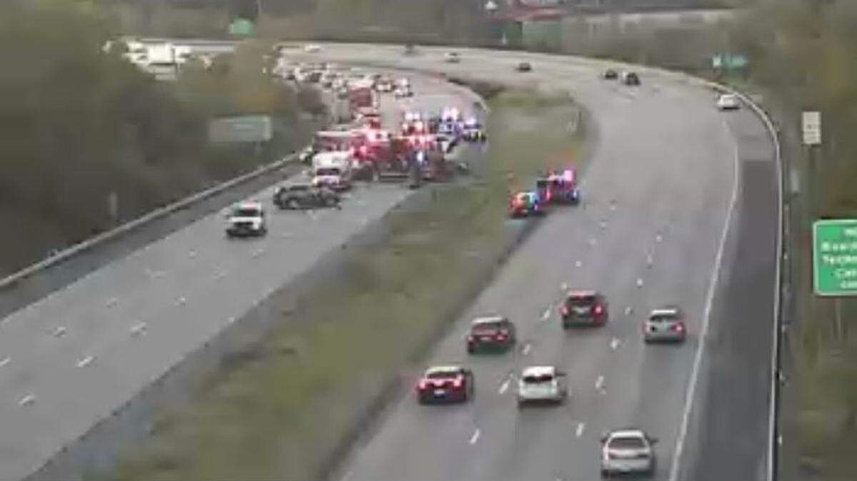 Southbound Interstate 435 near Front Street closed after a serious vehicle accident on Monday evening.